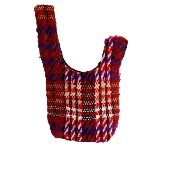 Carlton Yaito Wool Flannel Knot Bag Multicolor Small Purse - Picture 3 of 13